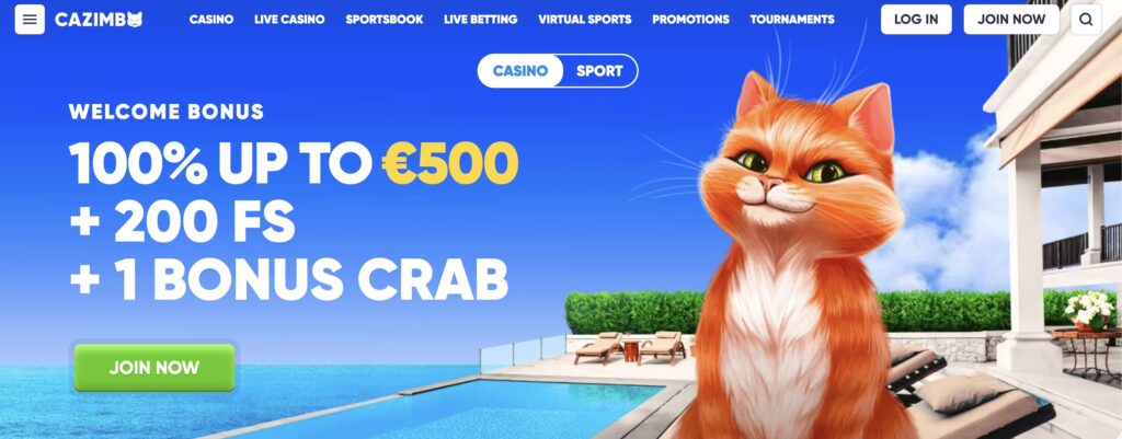 Screenshot - Jackpot Verdict Cazimbo casino homepage