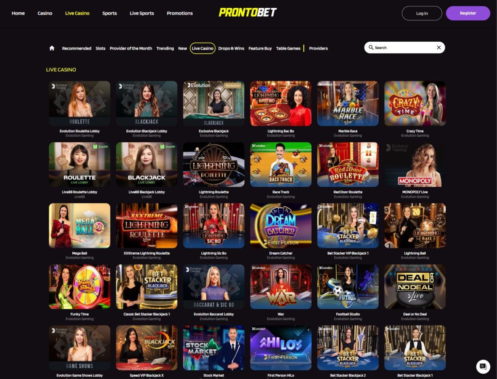 Prontobet Game Library